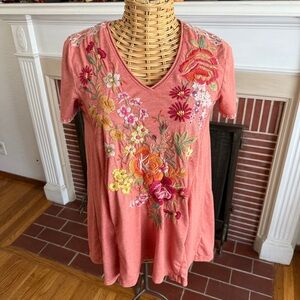 Johnny Was Karlotta floral embroidered boho tunic Small